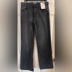 SO Girl’s Black High Rise Wide Leg Jeans +Stretch Adjustable Waist NWT